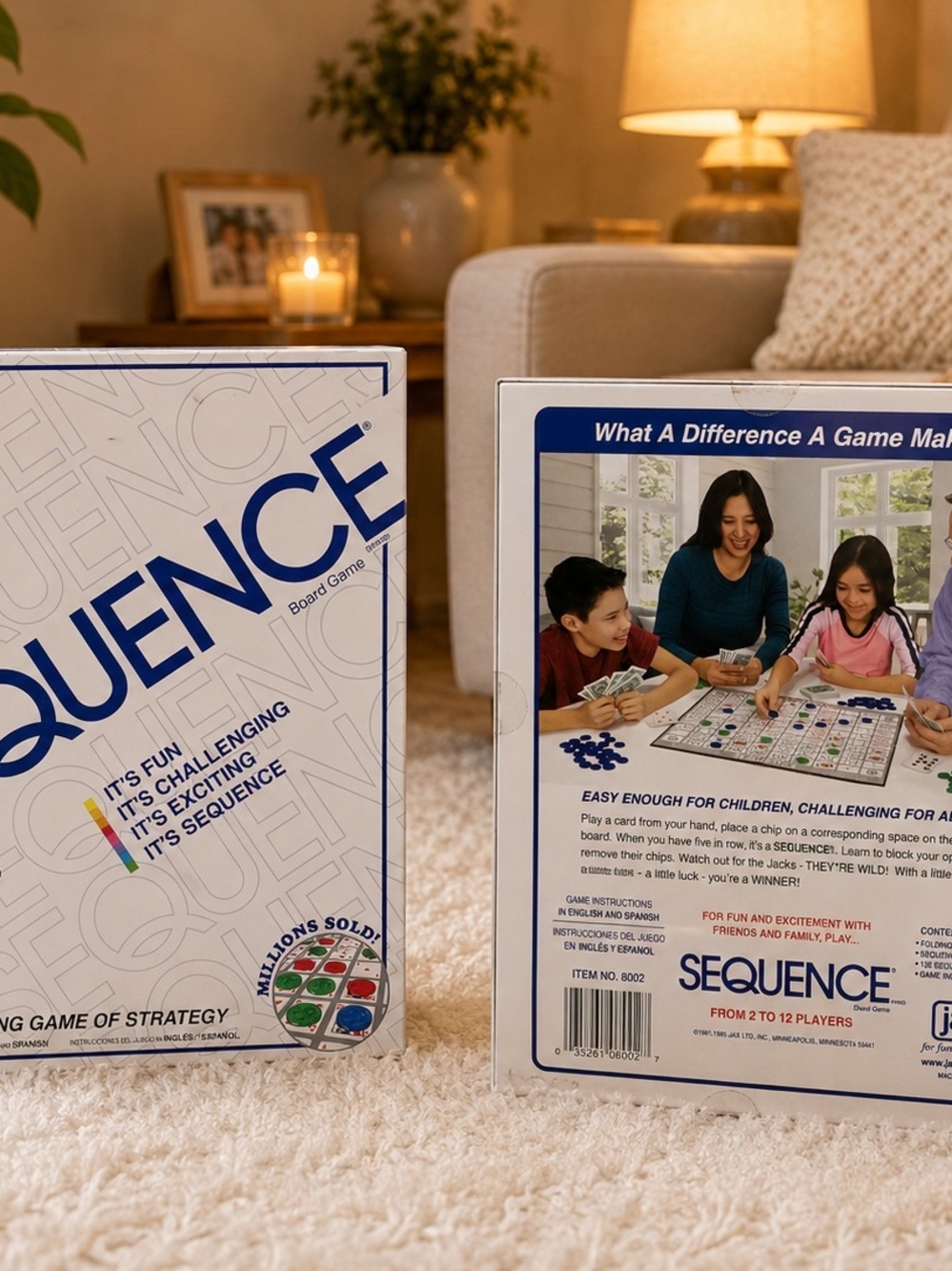 Board Game – Classic Family Strategy Game (White/Blue)